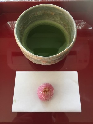 桜餅と抹茶